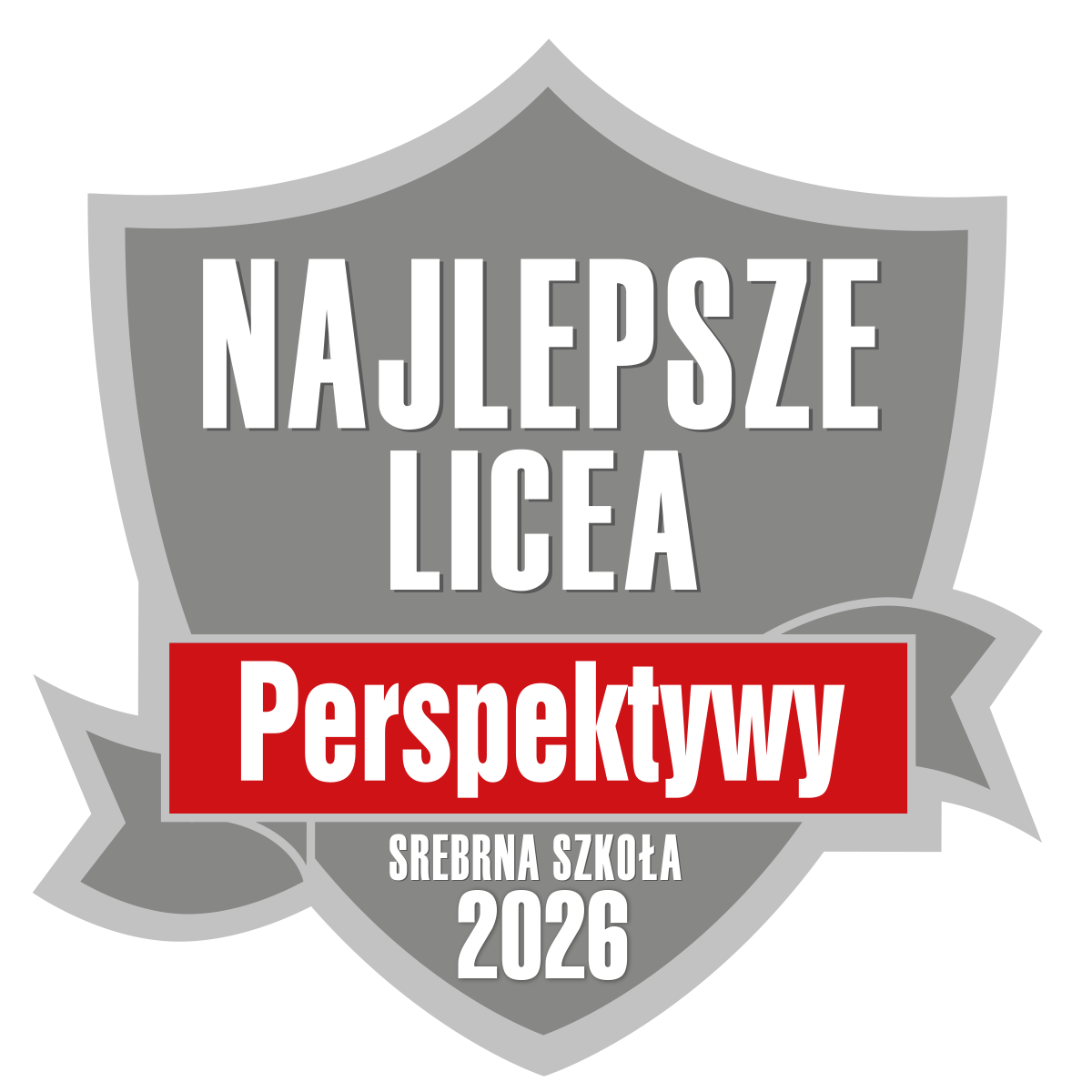 Odznaka "Srebrna Szkoła 2026" - Ogólnopolski Ranking Liceów 2026 Fundacji Edukacyjnej Perspektywy